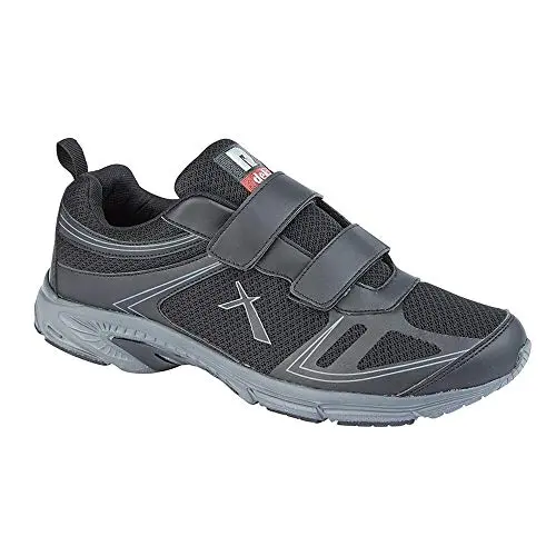 Image of Dek Mens Orkney Super Lightweight Memory Foam Touch Fastening Trainers Black 12 UK