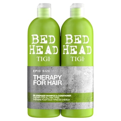 Image of Bed Head by TIGI Re-Energize Shampoo & Conditioner Set, 2x750ml, Detox Clarifying & Hydrating Hair Treatment, Strengthening, Shine-Boosting & Colour-Safe