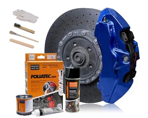 Image of Foliatec Brake Calliper Paint Set, Heat Resistant, Complete Set for 4 Brake Calipers, Performance Blue Metallic, 7-Piece Set