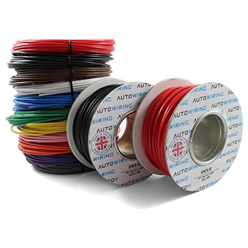 Image of 25 AMP Rated 2mm² Single Core Stranded Copper Cable 12v 24v Thin Wall Wire (10M 20M 50M 100M) (GREY, 20M Coil)