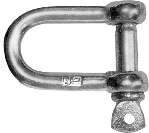 Image of 6mm Dee Shackle Chain Link D Shackles Galvanised Steel Zinc Plated 100kg Max Load (Pack of 2) H11C/1