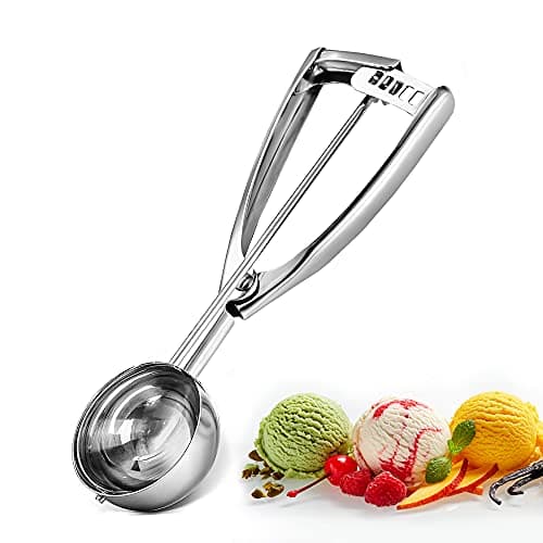 Image of Bixel Ice Cream Scoop with Easy Trigger - Large Sized (6.3cm) 304 Stainless Steel Cookie Scoop for Meatballs, Mellon Balls, Mashed Potatoes and Muffins