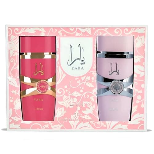 Image of Lattafa Yara 5th Anniversary Edition Gift Set - Lattafa Yara and Candy Perfume for Women - 100ml EDP Gift for Her - Long-Lasting, Floral & Gourmand Perfume for Women with Vanilla, Musk & Fruity Notes
