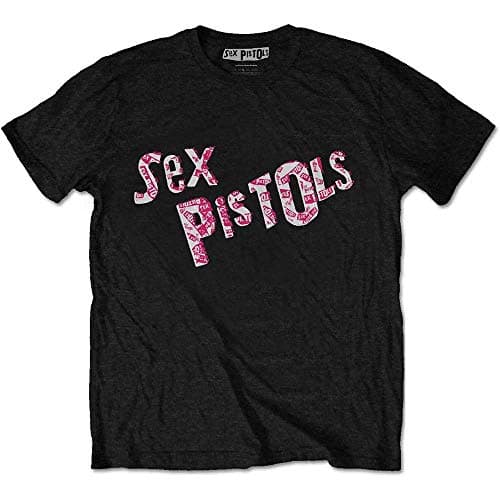 Image of The Sex Pistols Multi-Logo Official Tee T-Shirt Mens Unisex (Medium) Black