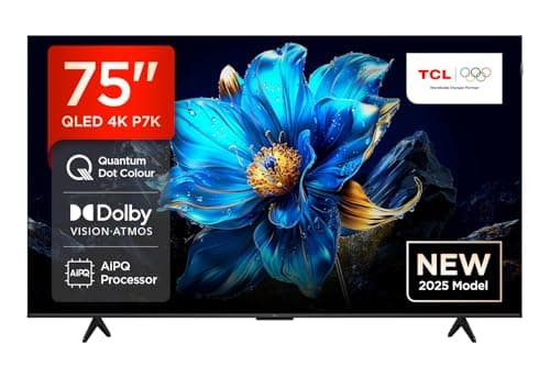 Image of TCL 75P7K 75" QLED 4K Ultra HD HDR Google TV (AiPQ Processor, Multi HDR Format, Dolby Atmos, Dolby Vision, HDR10+, 120Hz Game Accelerator, Motion Clarity,2025 New Model)