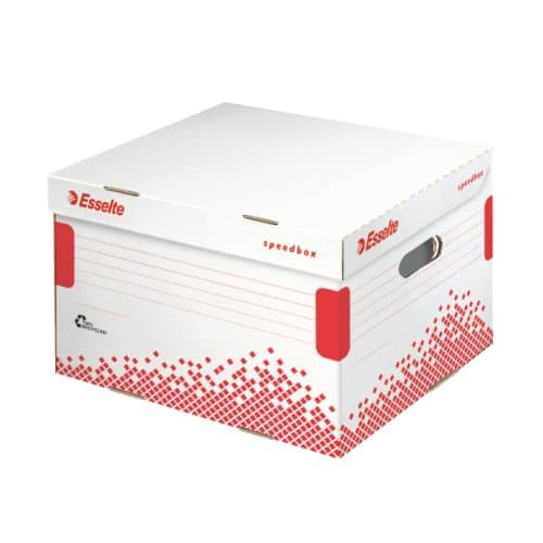 Image of Esselte 3 x 100 mm Speedbox Storage and Transportation Box, White