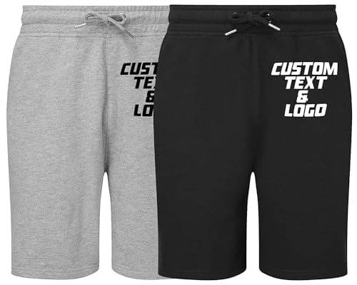 Image of Men's Custom Logo Shorts - Men - L - Grey - Personalised Gym Wear Casual Jogger Shorts, Your Design Sports Apparel, Team Uniforms Branding