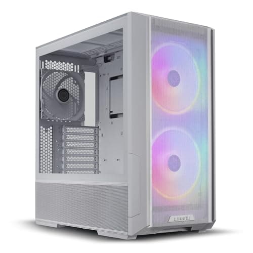 Image of Lian Li LANCOOL 216 RGB Mid-Tower Case – White, Mesh Front, Tempered Glass Side Panel