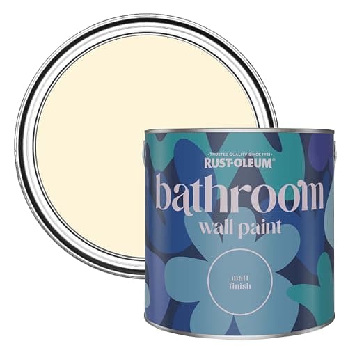 Image of Rust-Oleum White Water-Resistant Bathroom Wall & Ceiling Paint - Clotted Cream 2.5L