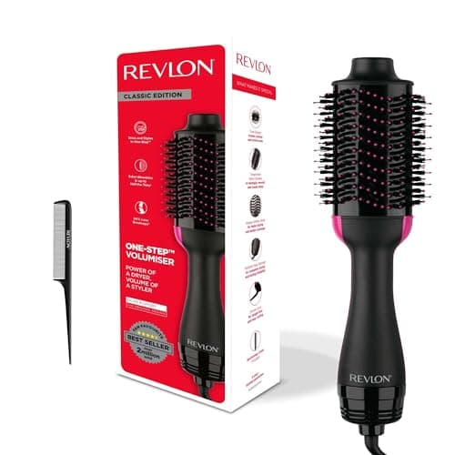 Image of Revlon Salon One-Step Hair Dryer & Volumiser with Sectioning Comb Included (for mid to Long Hair, One-Step Technology, 2-in-1 Styling Tool, Ionic & Ceramic Technology) RVDR5222UKAMZ