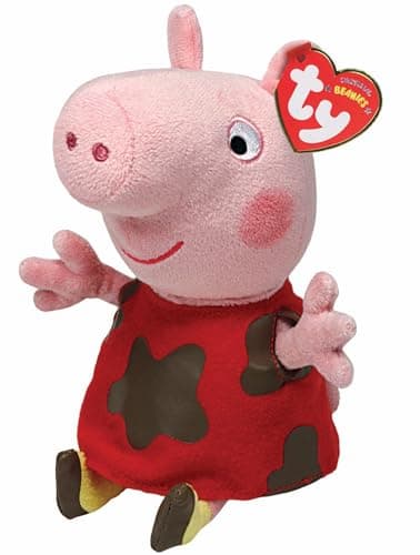 Image of TY Peppa Pig Muddy Puddles Beanie Regular 15CM – Soft Plush Toy for Kids – Cuddly Stuffed Teddy Bear – Collectible Plushies – Soft Toys for Boys & Girls