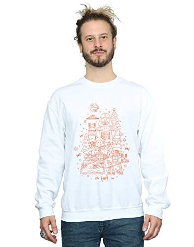 Image of Absolute Cult Star Wars Men's Empire Christmas Sweatshirt White XXXXX-Large