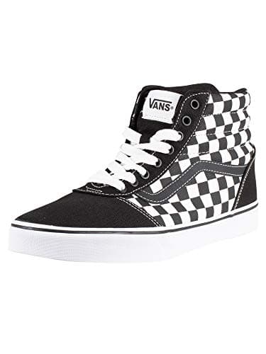 Image of Vans Ward Hi Suede/Canvas, Men’s Hi-Top Trainers, Black ((Checkerboard) Black/White 5gx), 10 UK (44.5 EU)