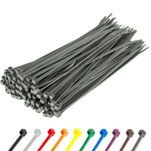 Image of Gocableties Silver Cable Ties, 300mm x 4.8mm, Pack of 100, 12" Premium Nylon Zip Ties, Multi-Purpose Plastic Tie Wraps, Secure Self-Locking Mechanism, for Home, Garden, Office and DIY
