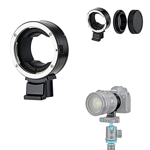 Image of JJC EF-RF Auto Focus Mount Adapter Converter for Canon EF EF/S Lens to EOS R Ra RP R1 R3 R5 R5II R5c R6 R6II R6III R7 R8 R10 R50 RF Mount Camera, Metal Mount Detachable Tripod Foot with 1/4"-20 Thread