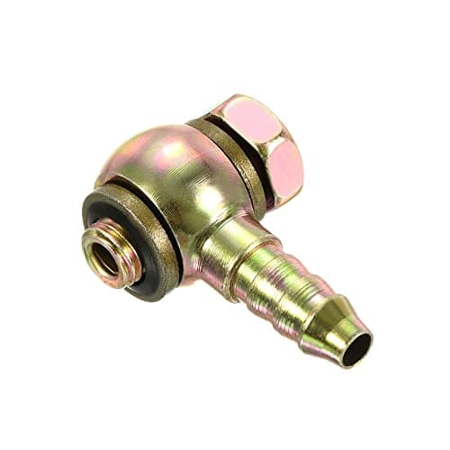 Image of PATIKIL Hose Barb Fitting Elbow 8mm Barbed M8x1 Male Thread, Carbon Steel Pipe Adapter Connector for Air Water Fuel Oil, Gold