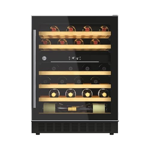 Image of Hoover Integrated 60cm Wine Cooler, 46 Bottle Capacity, Dual Temperature Zone, Black - HWCB 60 UK/1