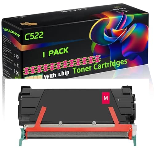 Image of C522 Compatible for Lexmark Toner Cartridges C5222KS C5222CS C5222MS C5222YS C522 C524 C530dn C532dn C532n C534n Printers, High Yield Alternatives Reliable Printing (Magenta)