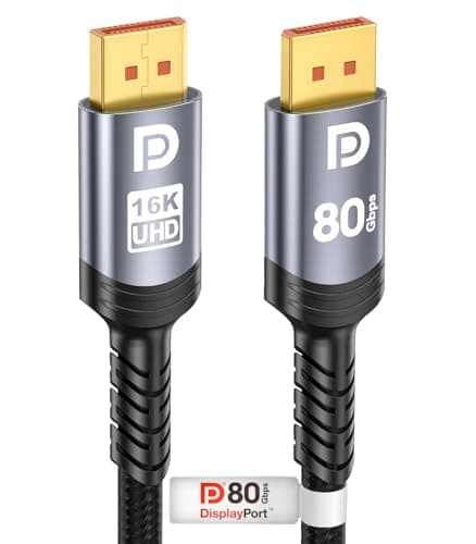 Image of Sniokco 80Gbps DisplayPort Cable 2.1 1.5M, VESA Certified 16K DP Cable 16K@60Hz 8K@240Hz 4K@540Hz 360Hz 240Hz Compatible with HDR HDCP 2.3 DSC FreeSync G-Sync Monitor Graphics RTX 5090 4090 PC HDTV
