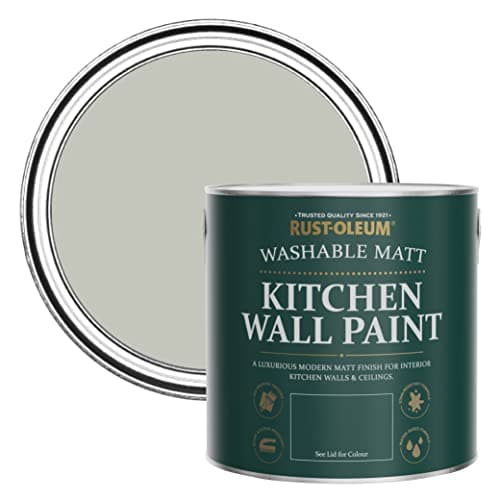 Image of Rust-Oleum Grey Washable Kitchen Wall Paint in Matt Finish - Tyne Fog 2.5L