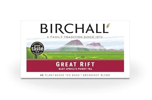 Image of Birchall Great Rift Breakfast Blend Tea Bags, English Breakfast Tea Bursting with Full Flavour, 40 Plant-Based Everyday Tea Bags