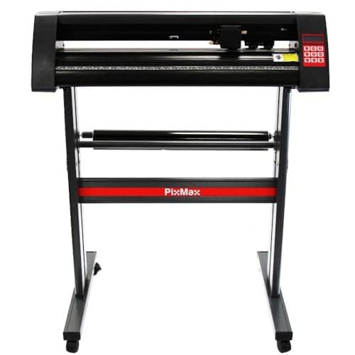 Image of PixMax 720mm Black Vinyl Cutter Plotter Machine with Stand 28" Graphic Sign Maker Built In Optical Eye Decal Cutter Wide Format Large Industrial Business Craft Commercial