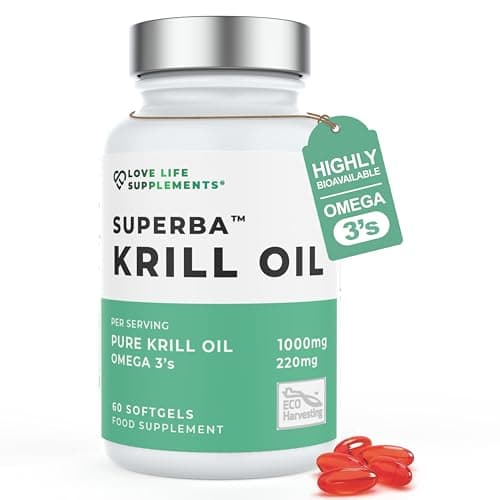 Image of Krill Oil Omega 3 Capsules High Strength 1000mg | Sustainably Fished in Antarctic | 60 Red Softgels | Joint Care Supplements | with Powerful Antioxidant Astaxanthin and Phospholipids for Absorption