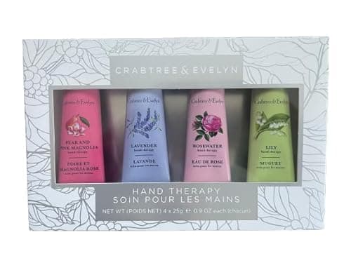 Image of Crabtree & Evelyn Crabtree and Evelyn Hand Therapy Kit 4 Piece 0.9 Ounce Each Rose Water, Lavender, Lily, Pear and Pink Magnolia