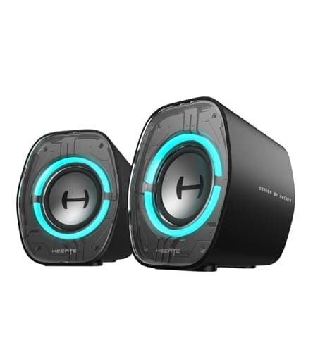 Image of Edifier G1000 II Desktop Computer Speakers for Gaming, 4W RMS, 2.5" Full-Range Driver & Enhanced Bass, Bluetooth 5.4 with USB-C/AUX, 9 Dynamic RGB Lighting Modes, Compact for PC/PS5/Switch - Black
