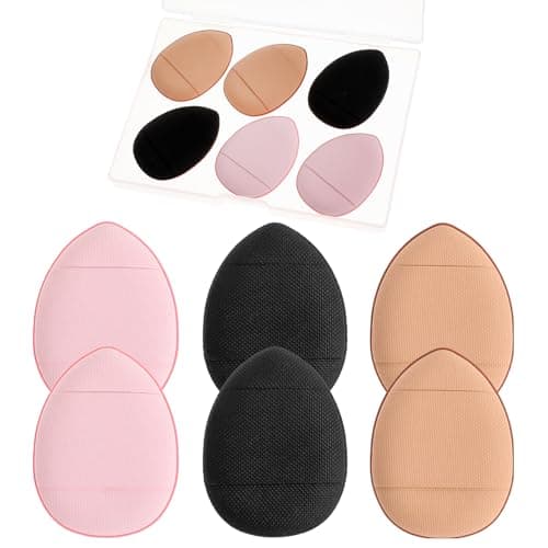 Image of 6Pcs Mini Powder Puff, Soft Finger Makeup Sponges with Small Case for Foundation, Setting, Concealer, Loose Powder, Blush, Dry and Wet Beauty Tools
