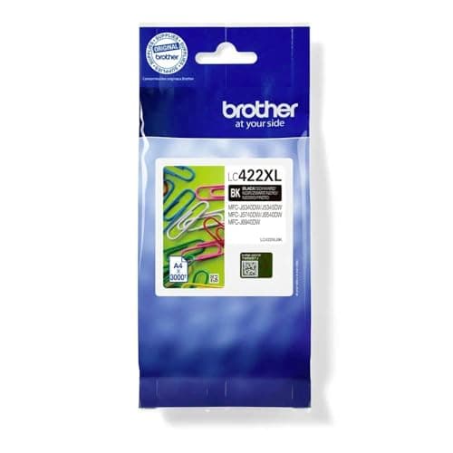 Image of Brother LC-422XLBK Inkjet Cartridge, Black, High Yield, Single Pack, includes 1 x Inkjet Cartridge, Genuine Supplies