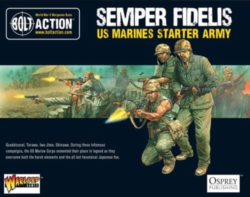 Image of Warlord Games US Marine Starter Army - 28mm Scale Plastic Miniatures for Bolt Action Highly Detailed World War 2 Miniatures for Table-top Wargaming