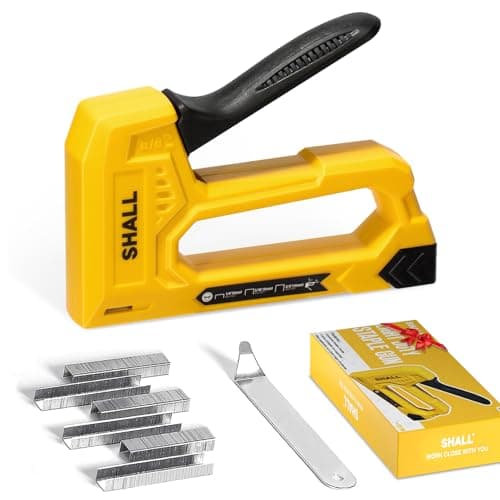 Image of SHALL Light Duty Staple Gun for Wood - Upholstery Staple Gun with 1600pcs JT21 Staples 1/4, 5/16, 3/8 inch and Staple Remover - Fabric Stapler Gun for Crafts, DIY, Wood,Decoration