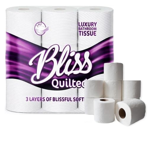 Image of 3-Ply Luxurious Super Soft Bliss Quilted Toilet Tissue Rolls for Washrooms (45)