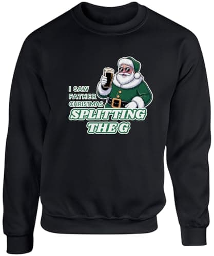 Image of Hippowarehouse I saw father Christmas splitting the G unisex jumper sweatshirt pullover 4XL adult Black