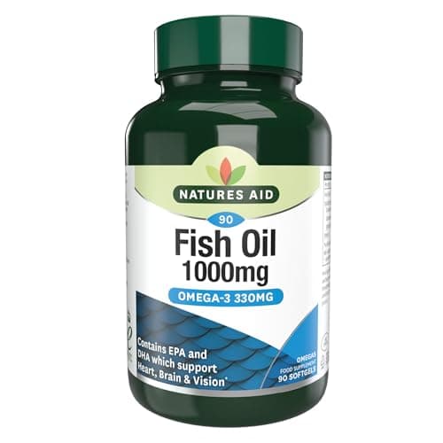Image of Natures Aid Fish Oil 1000mg – High Strength Omega-3 Supplement with DHA & EPA – Supports Heart, Brain Vision, Immune & Joint Health Non-GMO – High Strength Natural Fish Oil – 90 Softgel Capsules