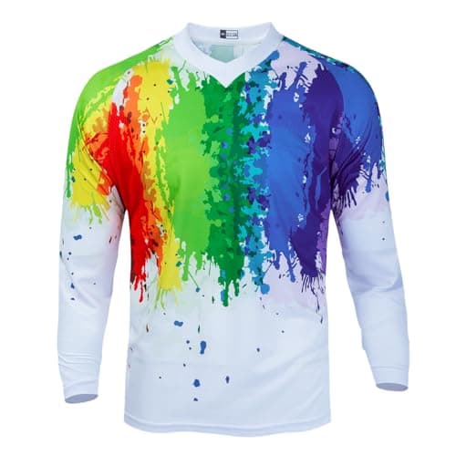 Image of PSPORT Dirt Bike Jersey for Youth, Kids Motocross Shirt Long Sleeve Children Downhill Jerseys for Motorcycle