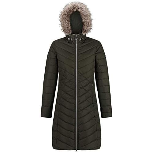 Image of Regatta Fritha Insulated Lined Baffle Quilted Hooded Jacket - Dark Khaki, 10