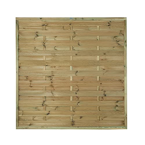 Image of Forest Garden 1.8 metre x 1.8 metre Pressure Treated Decorative Europa Plain Fence Panel-Pack of 3, Natural Timber, EGFPPK3HD