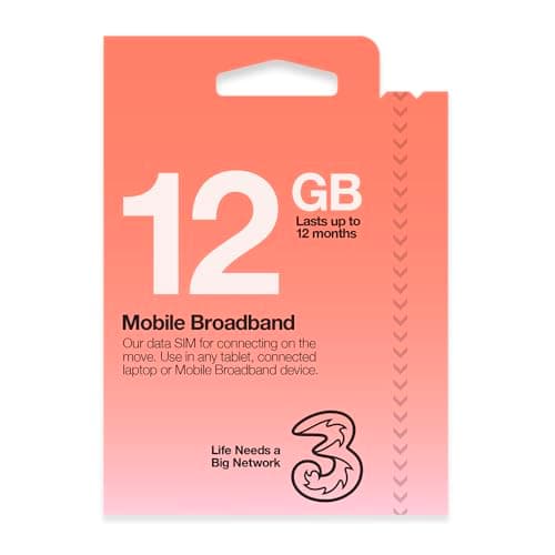 Image of Three Mobile Pay As You Go Mobile Broadband 12 GB data SIM