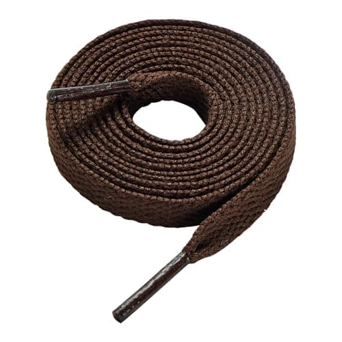 Image of CCSOFTIME Flat Brown Shoe Laces for Trainers Converse Air Force 1,Replacement Brown Sneaker Laces for Sport Shoes,Casual Shoe,Wide 8mm Shoelaces for Men Women Kids Adult,(1Pair-Brown-120cm)