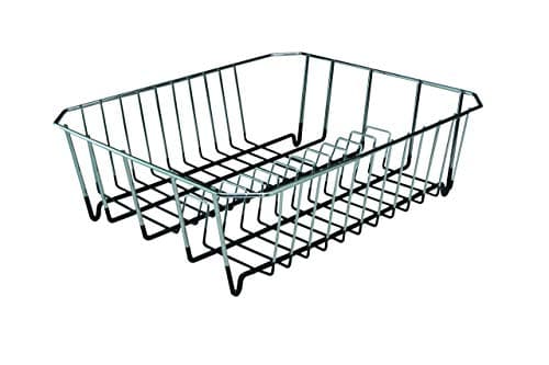 Image of Apollo Chrome Rectangular Dish Drainer with cutlery holder, 364x314x120 mm 1523