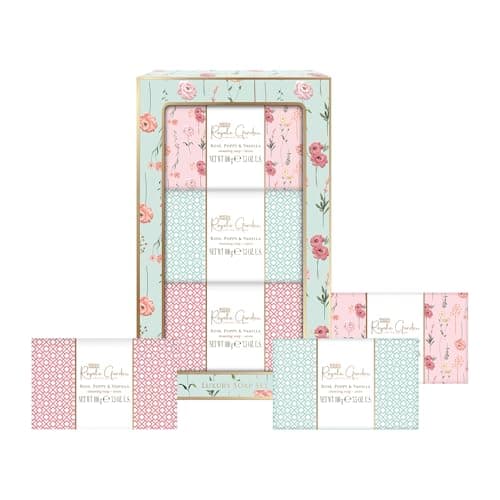 Image of Baylis & Harding Royale Garden Rose, Poppy & Vanilla Luxury Wrapped Soaps Gift Set - Vegan Friendly (Pack of 1)