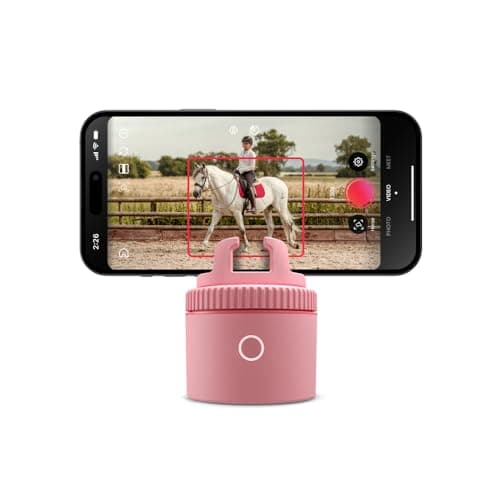 Image of Pivo Equestrian Pod Standalone Auto Tracking Phone Holder, Face, Body & Horse Tracker, 360° Rotation, 6 Speed, Stand for Video Recording (Pink)