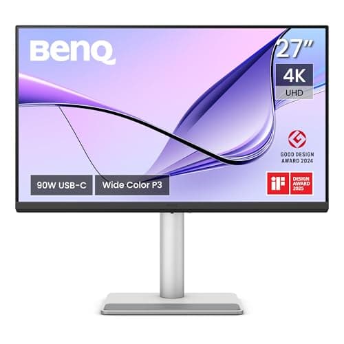 Image of BenQ MA270U 27 inch 4K 3840x2160 Monitor for MacBook Pro/Air, Dual USB-C, 90W Power Delivery, Mac Color Match, USB Hub, Brightness & Volume Control on Mac, Adjustable Stand, P3 Color Gamut