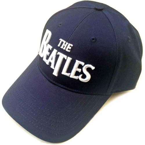 Image of The Beatles Baseball Cap Classic Drop T Band Logo Official Navy Blue One Size