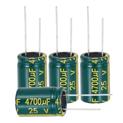 Image of sourcing map 6Pcs Electrolytic Capacitor High Frequency 4700UF 25V with Aluminum Radial Leads 16 x 25mm High Ripple Current Low Impedance
