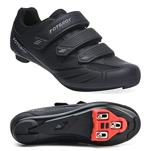 Image of Men's Cycling Shoes for Women, Compatible with Peloton SPD ARC Look Delta Cleats, Unisex Bicycle Riding Spin Shoes Indoor Road Rcing Bikes Shoe Black Size UK9