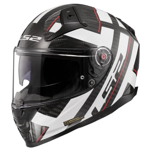 Image of LS2 Full Face Motorcycle Helmet. Vector II Carbon Road Touring Motorbike Lid. FF811. ECE22.06 - STRONG - WHITE - (M) 57-58CM