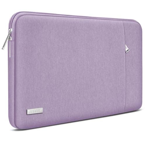 Image of TECOOL 15.6 Inch Laptop Sleeve Protective Case for 15 15.6" HP Lenovo ThinkPad IdeaPad Dell Acer Asus Notebook Chromebook,Water-resistant Computer Case Laptop Bag with Pockets,Purple